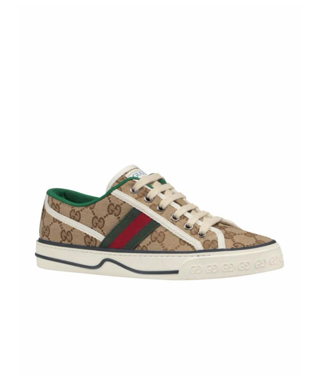 GUCCI Бежевые текстильные кеды, фото 1
