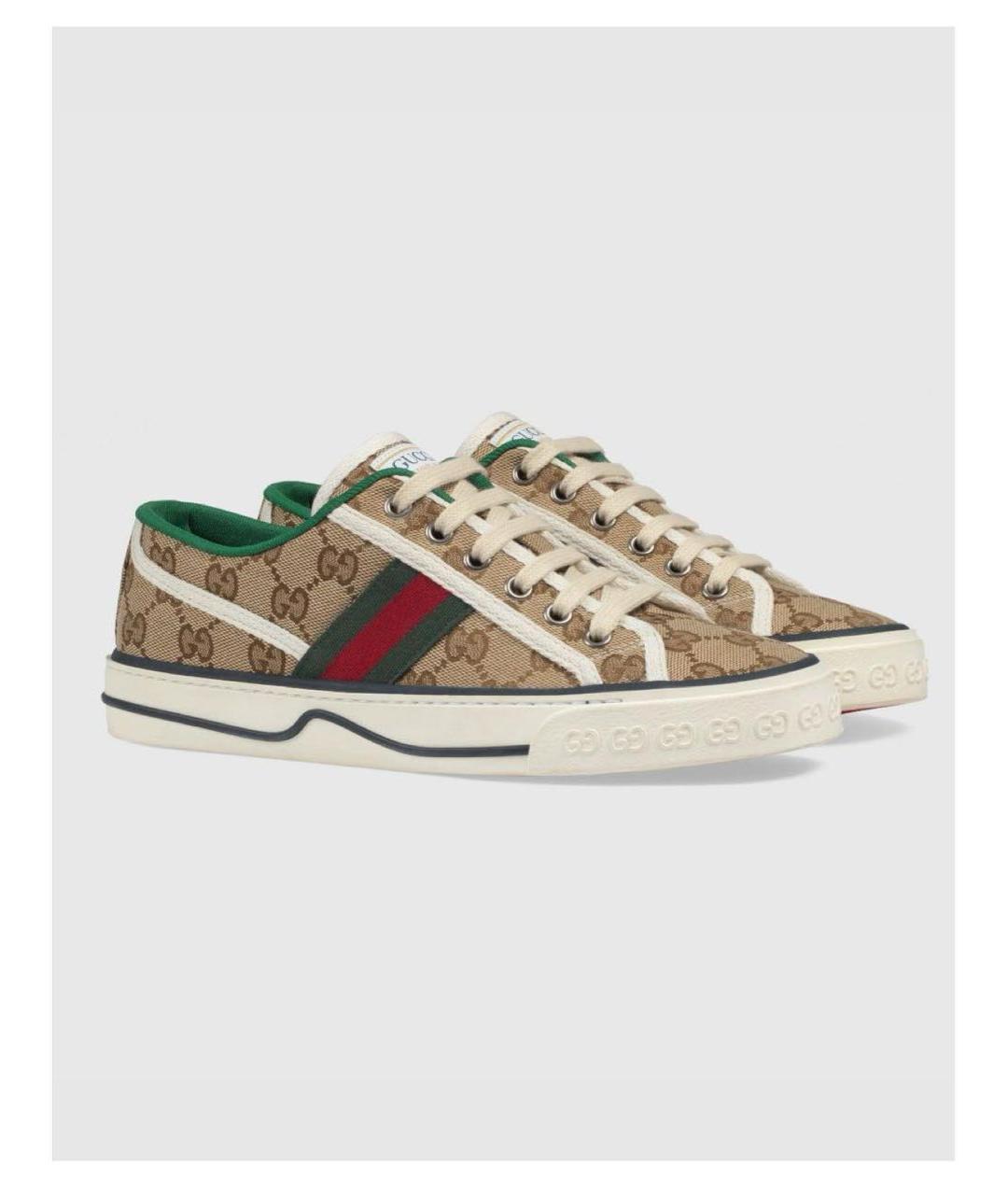 GUCCI Бежевые текстильные кеды, фото 4