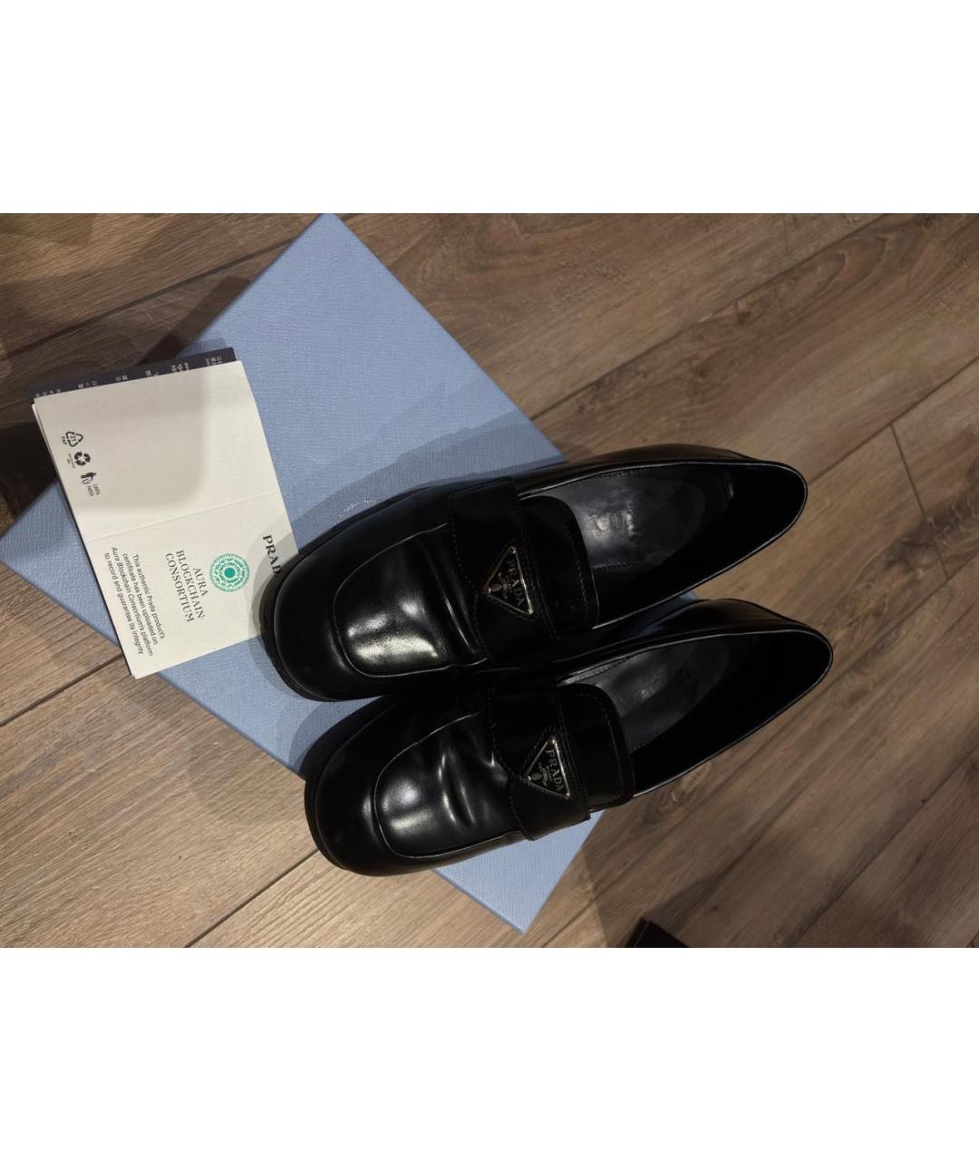 PRADA Черные кожаные лоферы, фото 2