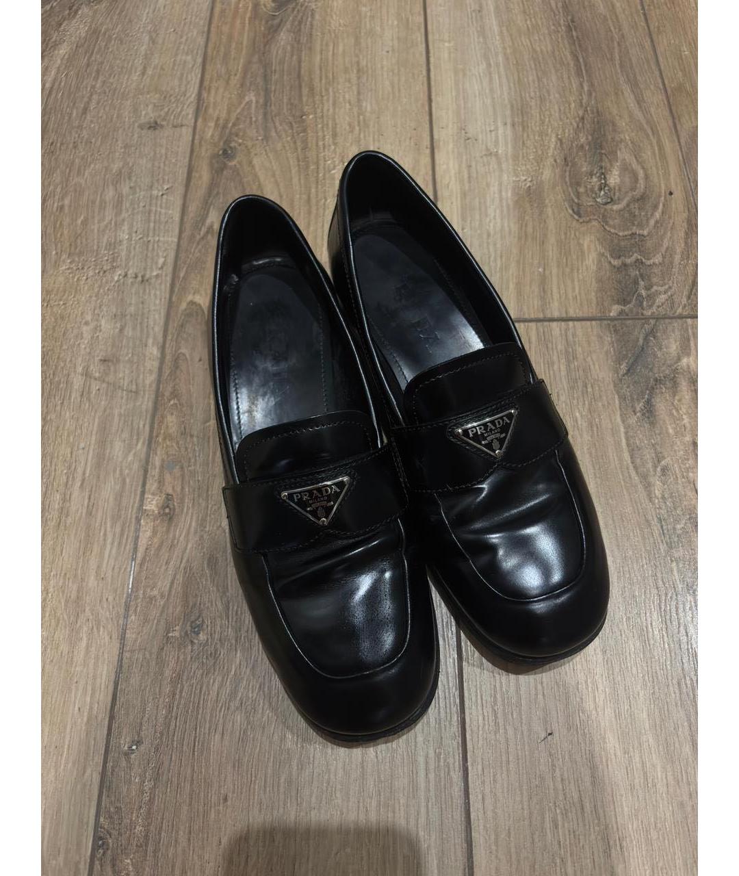 PRADA Черные кожаные лоферы, фото 6