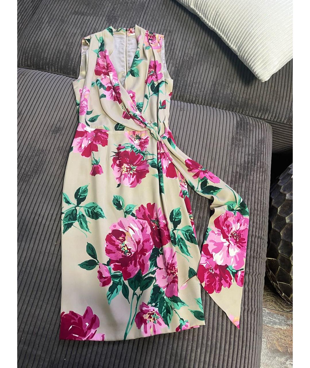 DOLCE&GABBANA Мульти шелковое повседневное платье, фото 2