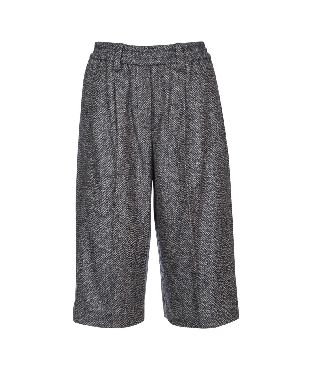 BRUNELLO CUCINELLI Антрацитовые шерстяные шорты, фото 1