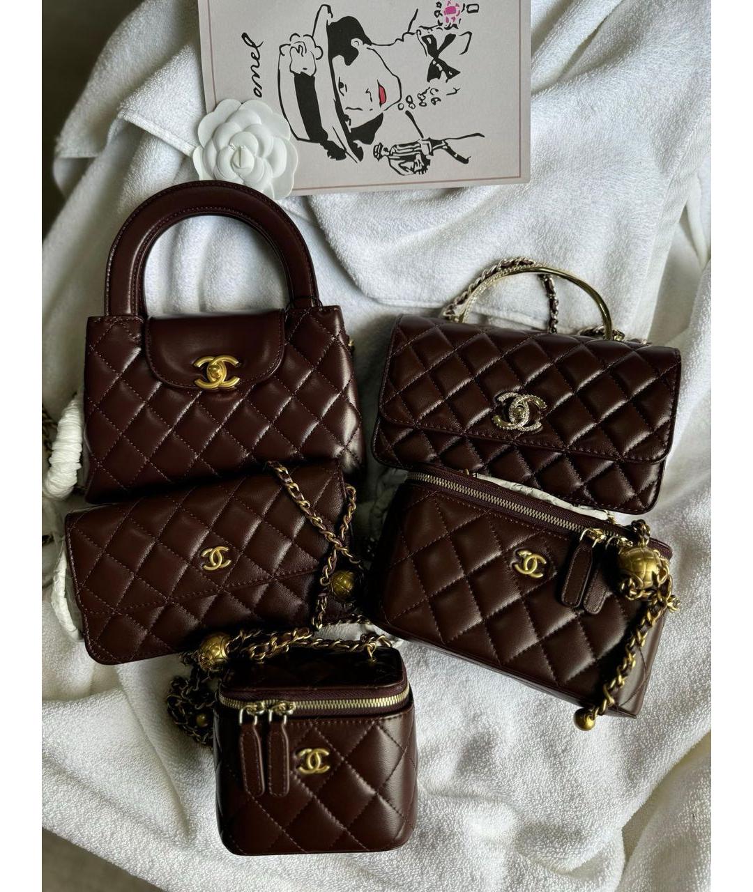 CHANEL Коричневая кожаная сумка через плечо, фото 7