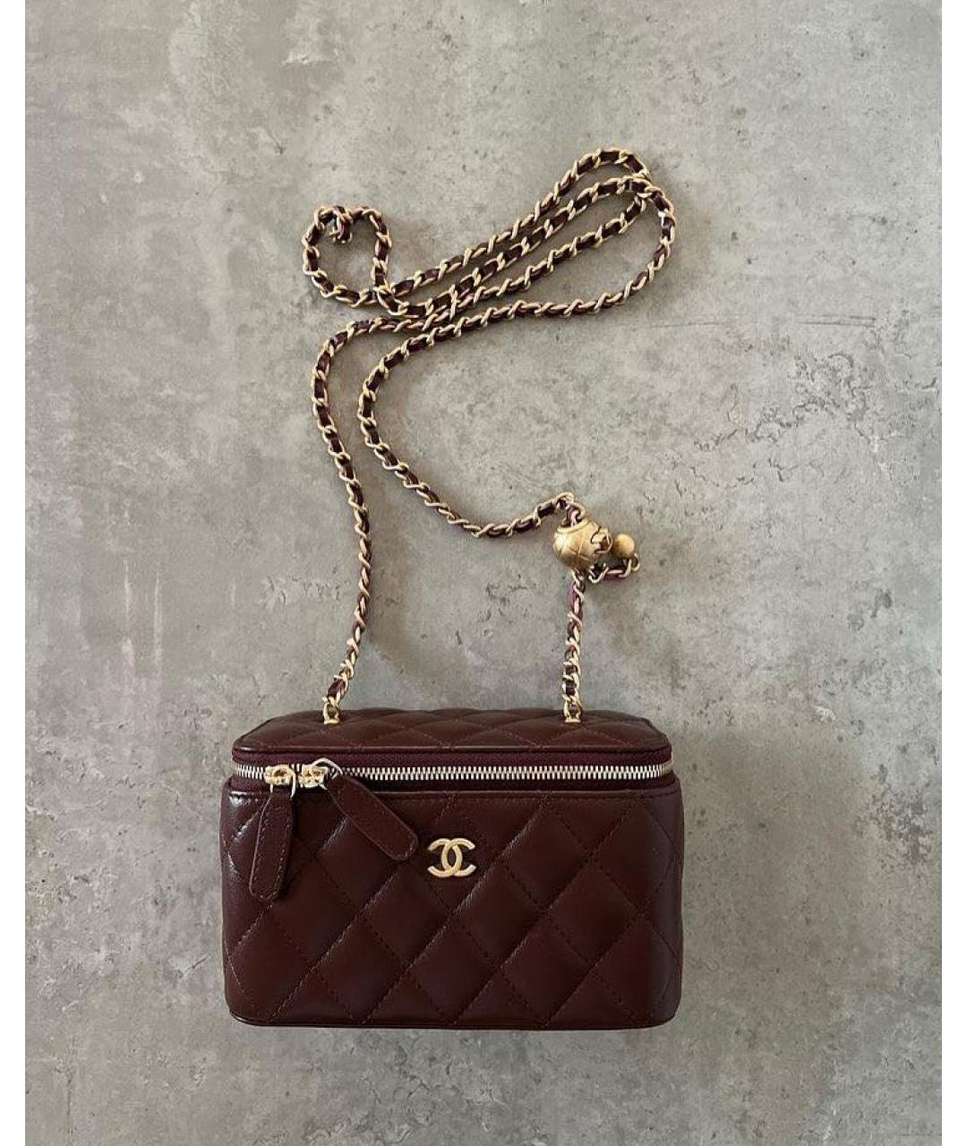 CHANEL Коричневая кожаная сумка через плечо, фото 4