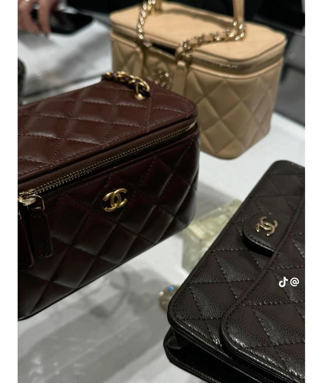 CHANEL Коричневая кожаная сумка через плечо, фото 3