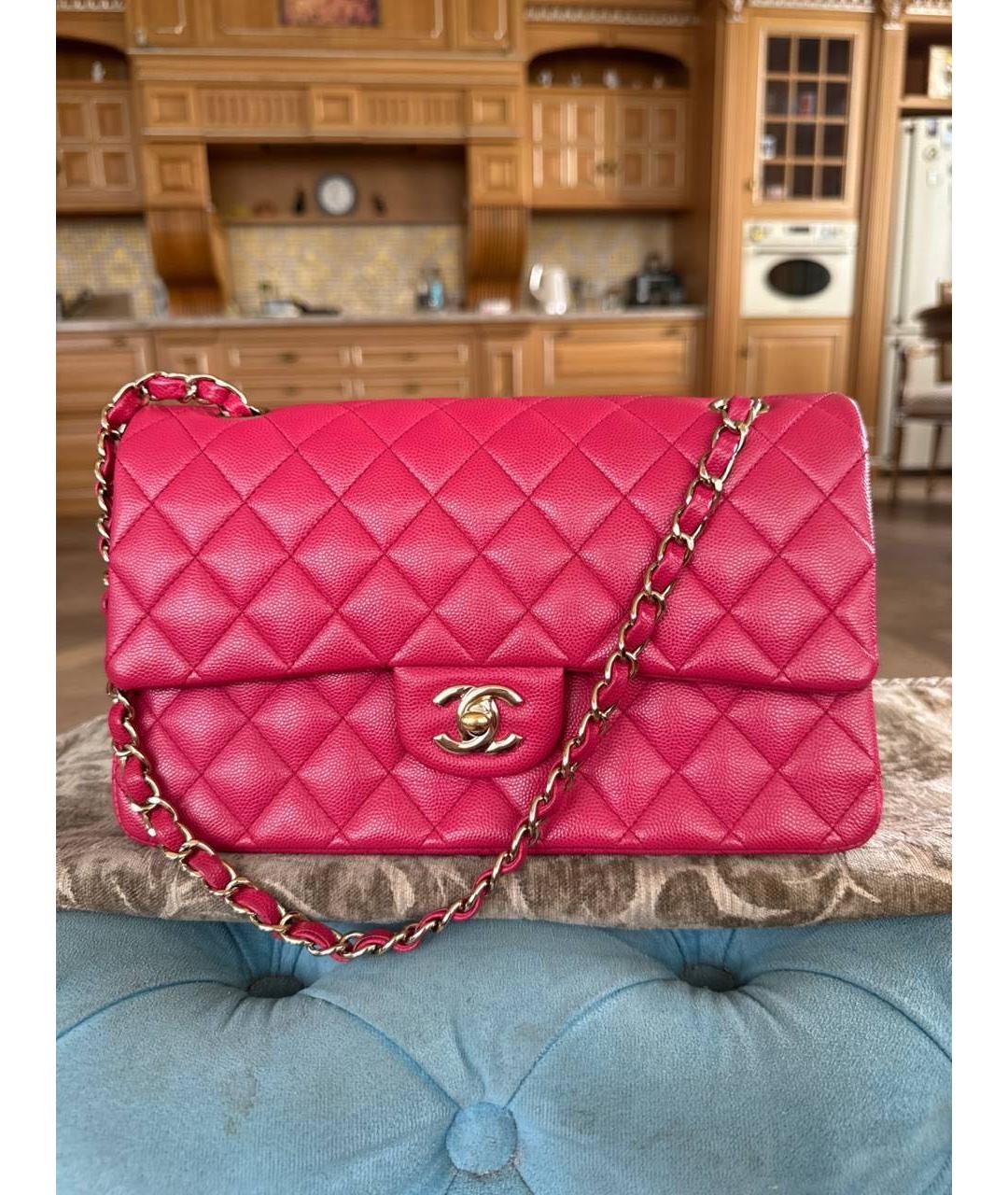 CHANEL Розовая кожаная сумка через плечо, фото 8