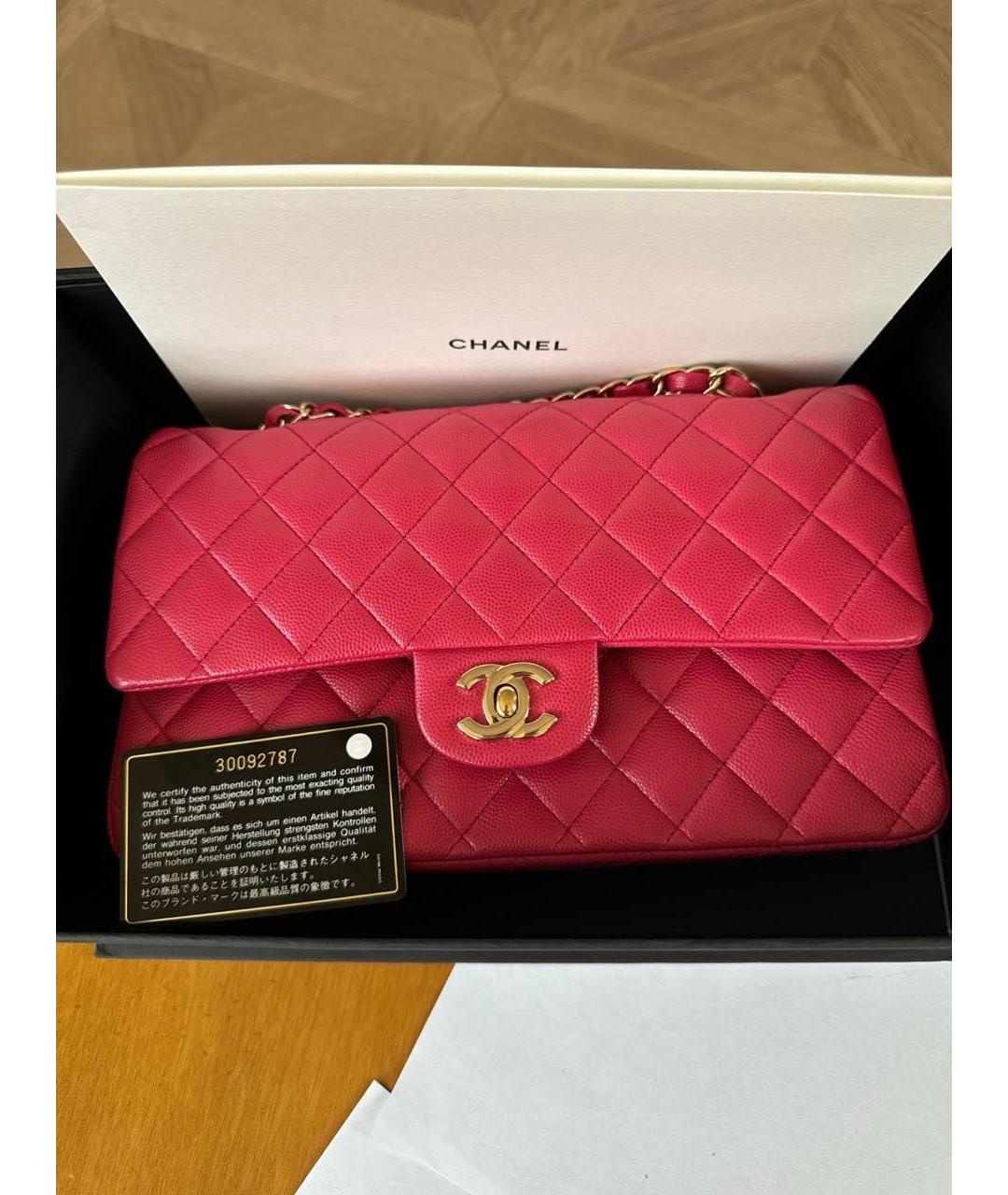 CHANEL Розовая кожаная сумка через плечо, фото 7