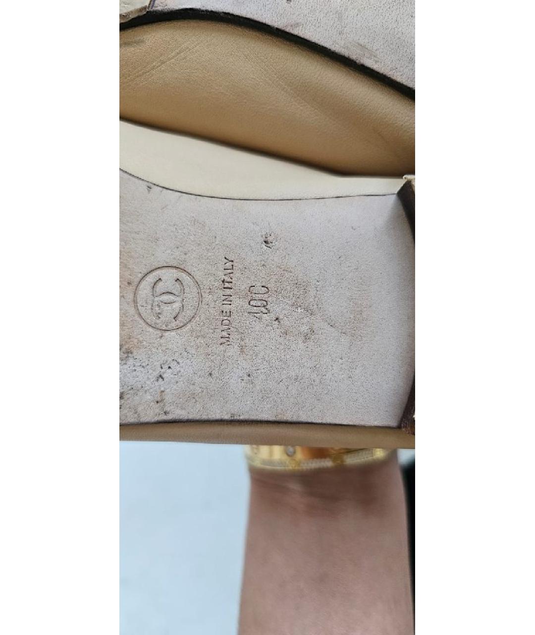 CHANEL Бежевые кожаные балетки, фото 6