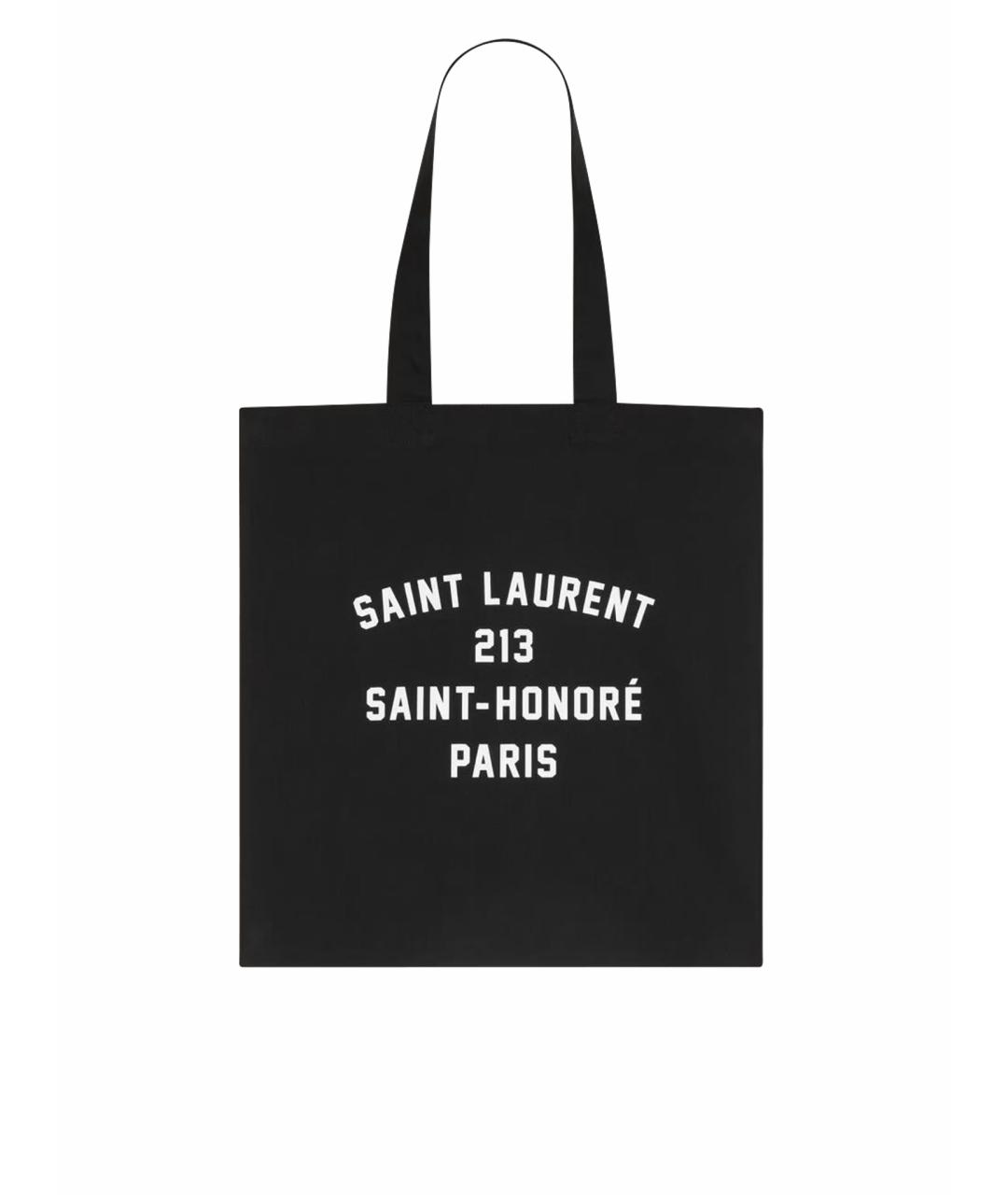 SAINT LAURENT Черная хлопковая сумка тоут, фото 1