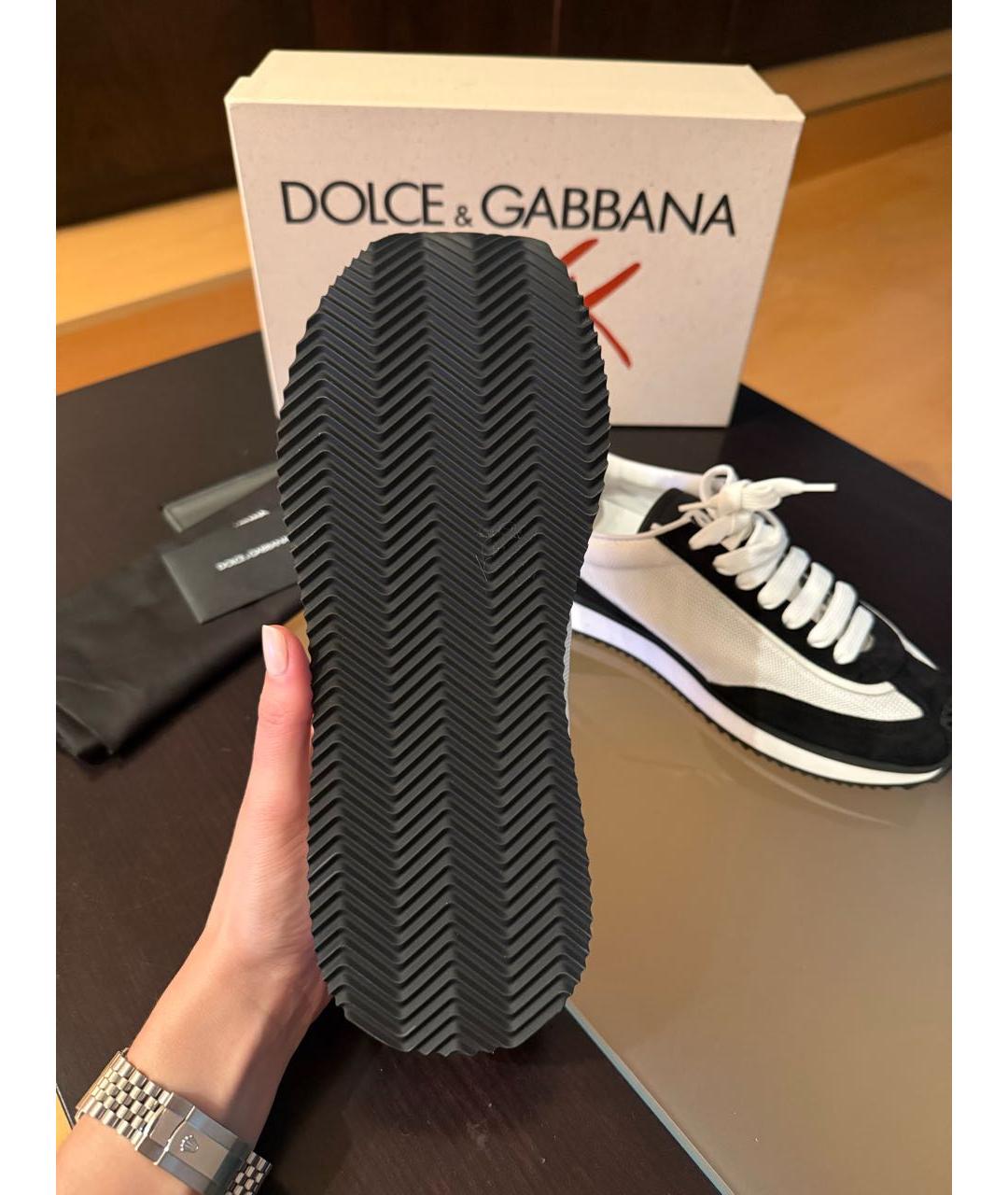 DOLCE&GABBANA Черные текстильные кроссовки, фото 6