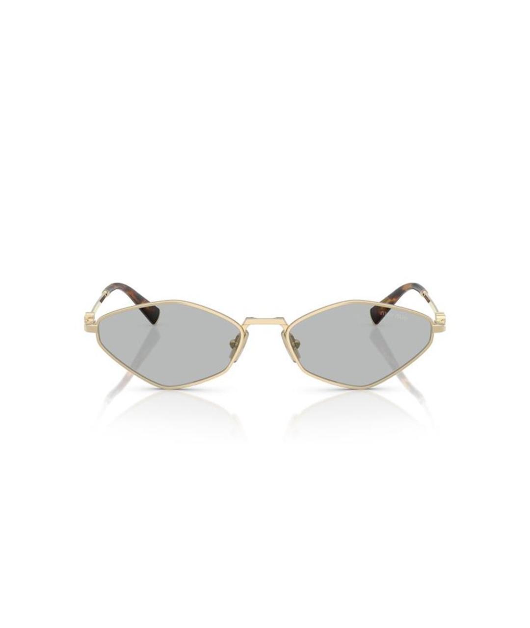MIU MIU Золотые металлические солнцезащитные очки, фото 2