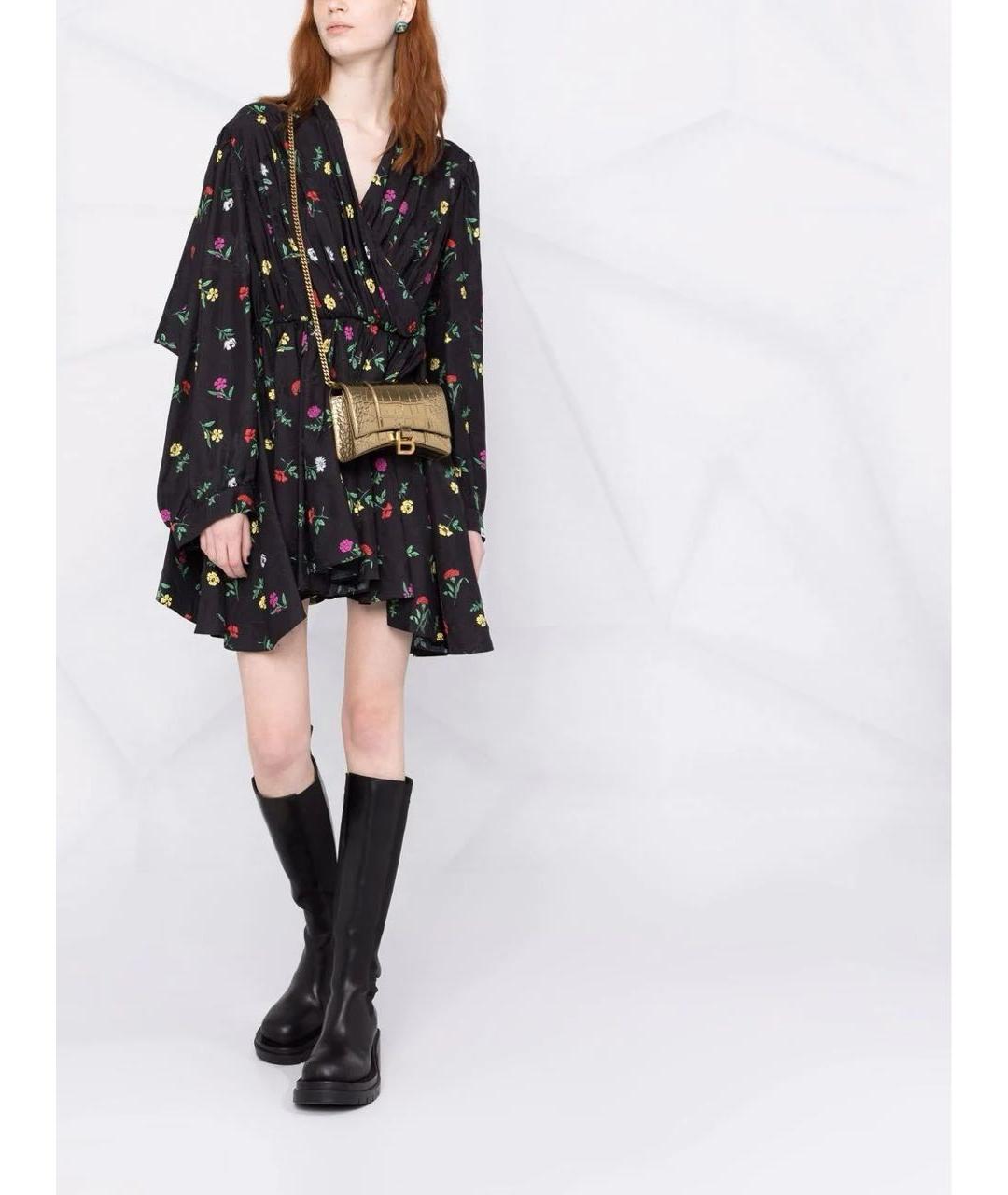 BALENCIAGA Черное вискозное повседневное платье, фото 5
