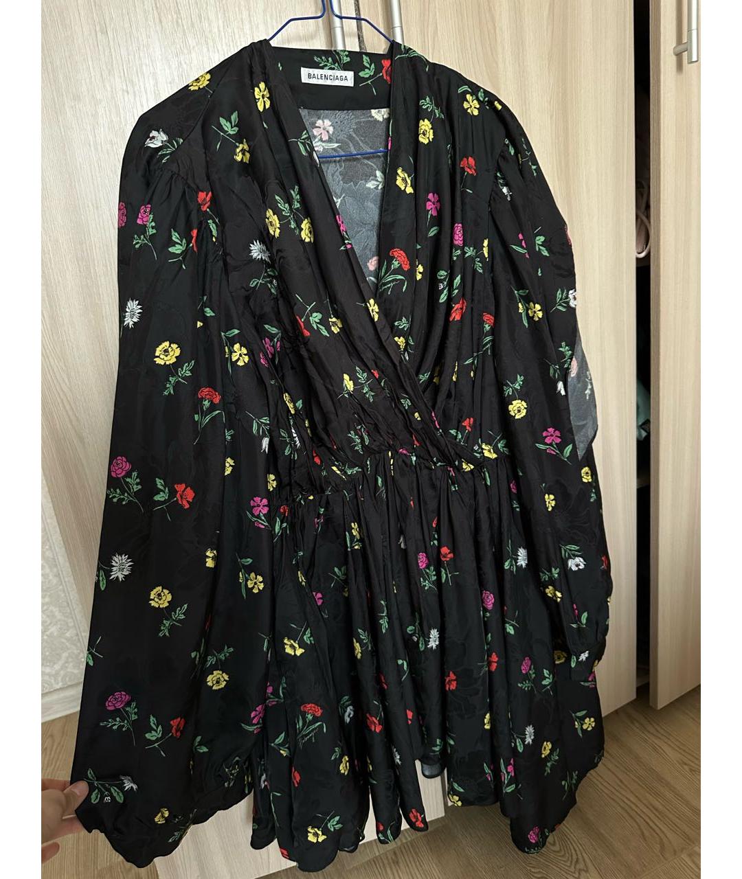 BALENCIAGA Черное вискозное повседневное платье, фото 7