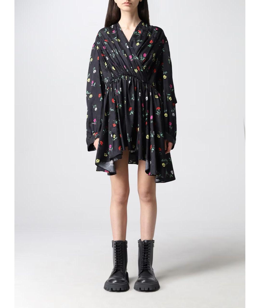 BALENCIAGA Черное вискозное повседневное платье, фото 6