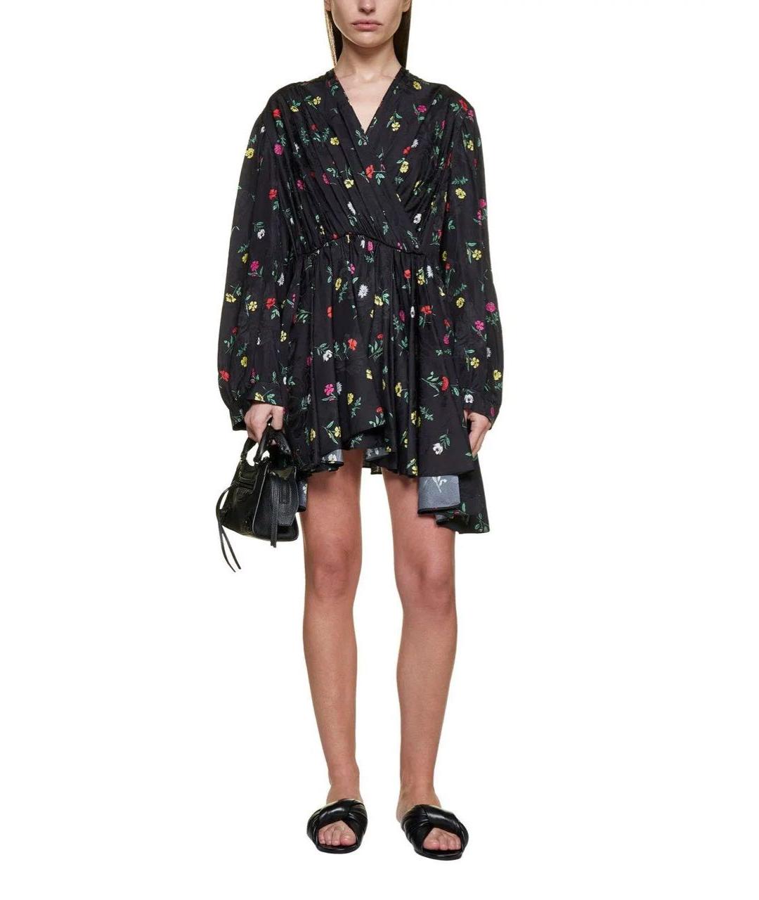 BALENCIAGA Черное вискозное повседневное платье, фото 2