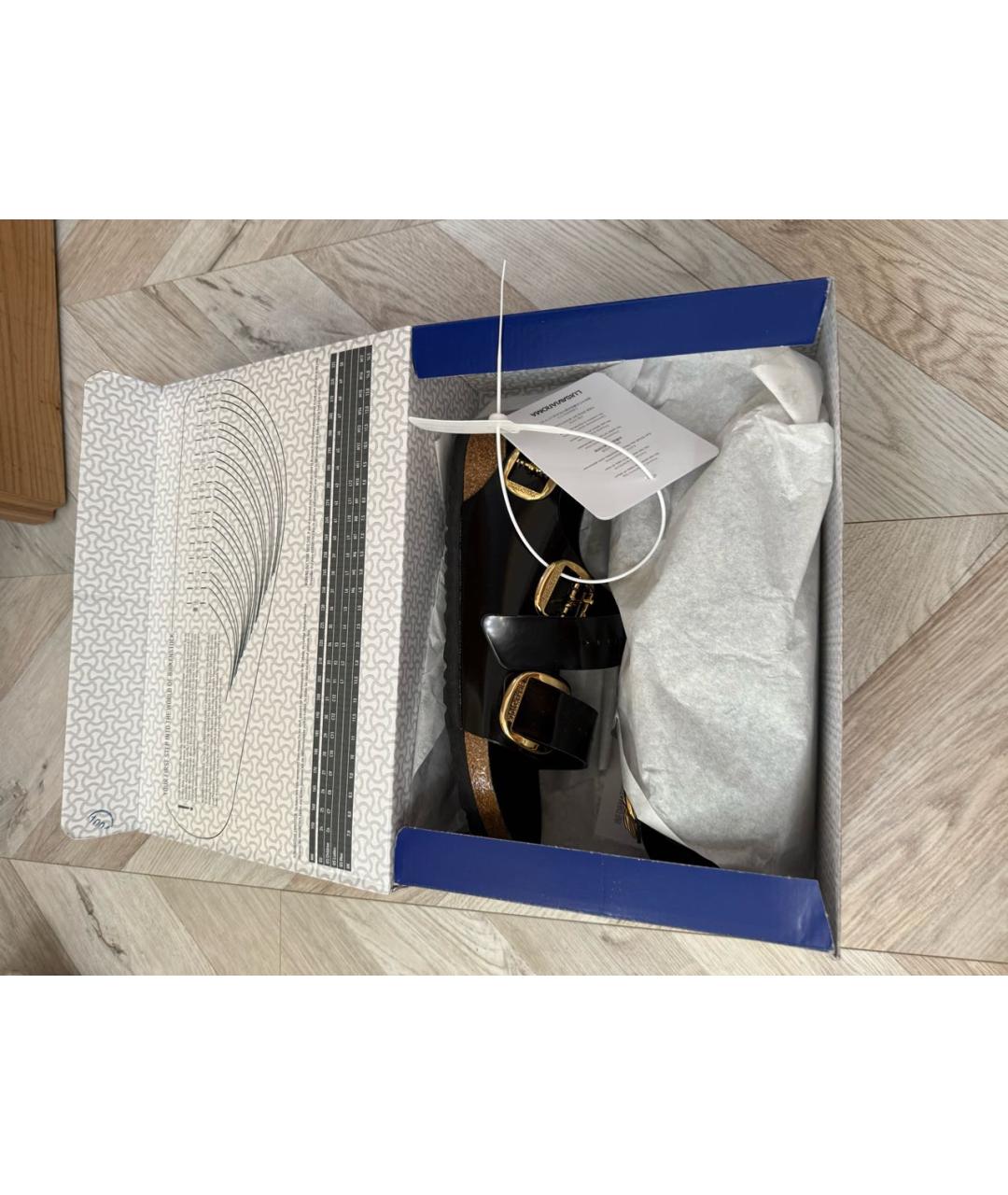 BIRKENSTOCK Черные кожаные босоножки, фото 2