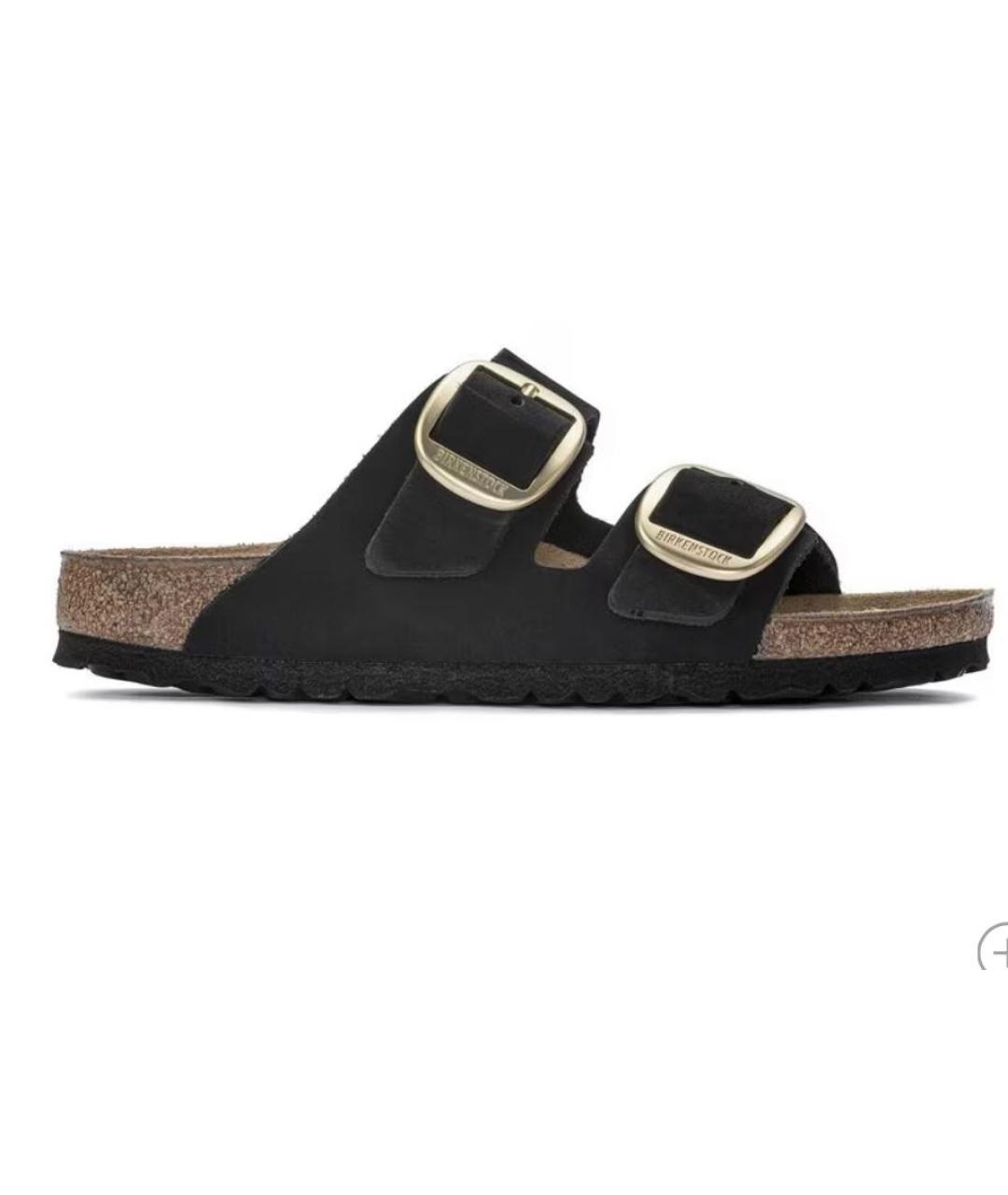 BIRKENSTOCK Черные нубуковые босоножки, фото 9