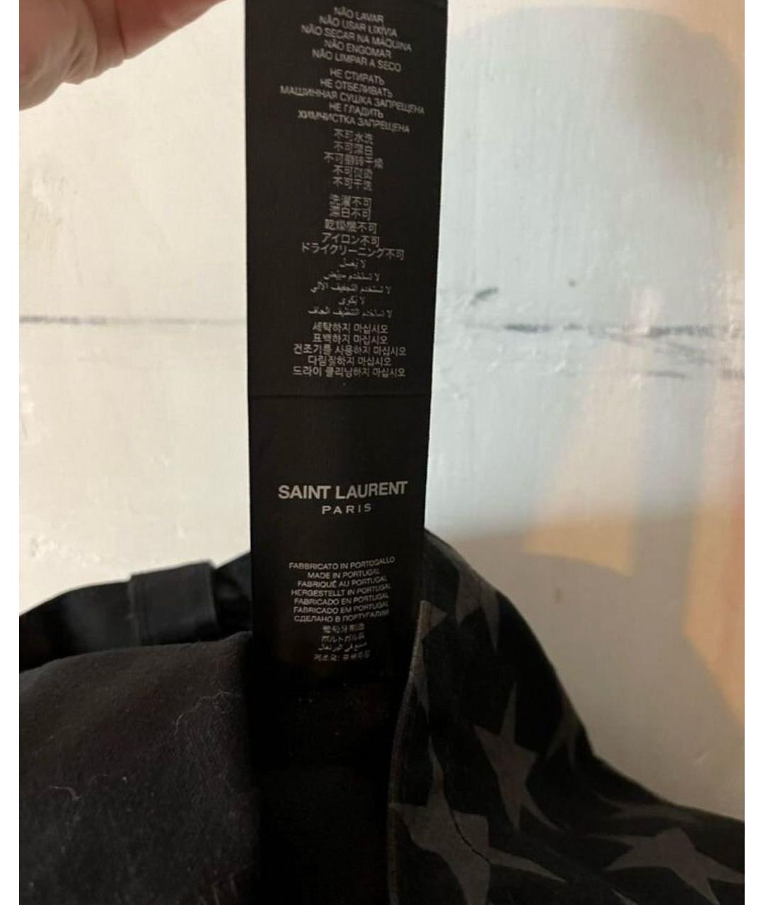SAINT LAURENT Черная хлопковая сумка тоут, фото 4
