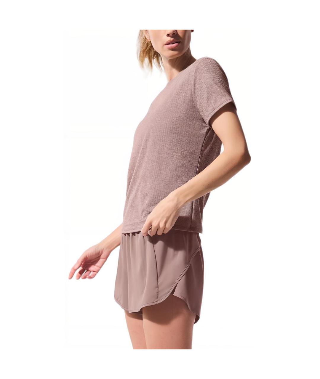 ALO YOGA Бежевая футболка, фото 4