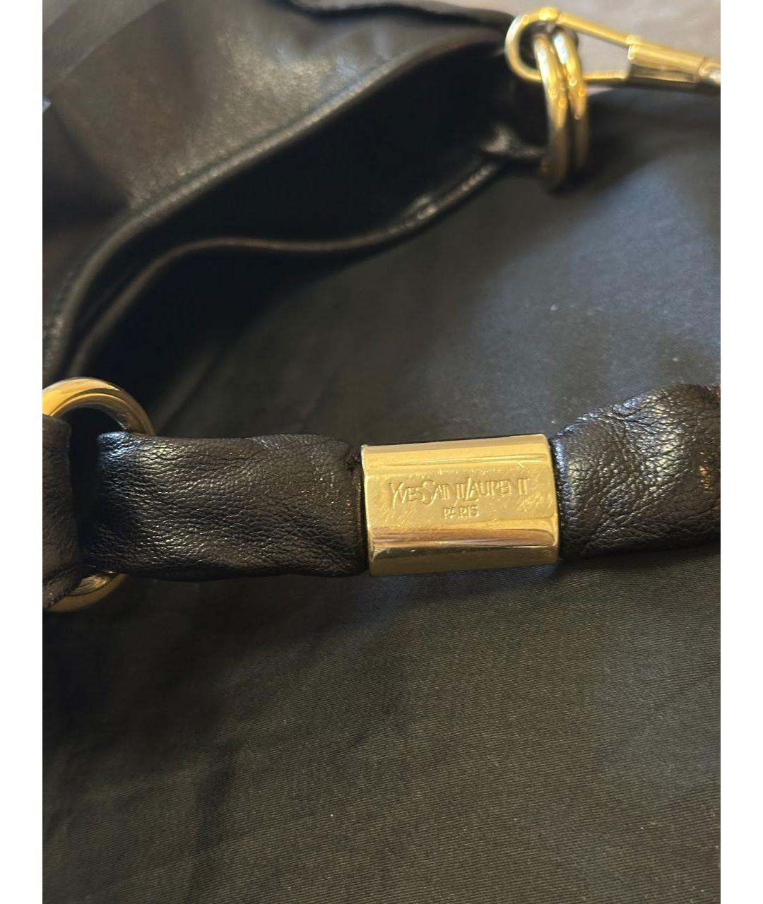 SAINT LAURENT Черная кожаная сумка тоут, фото 7