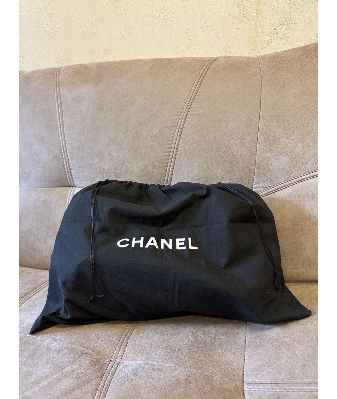 CHANEL Коричневая тканевая сумка тоут, фото 8
