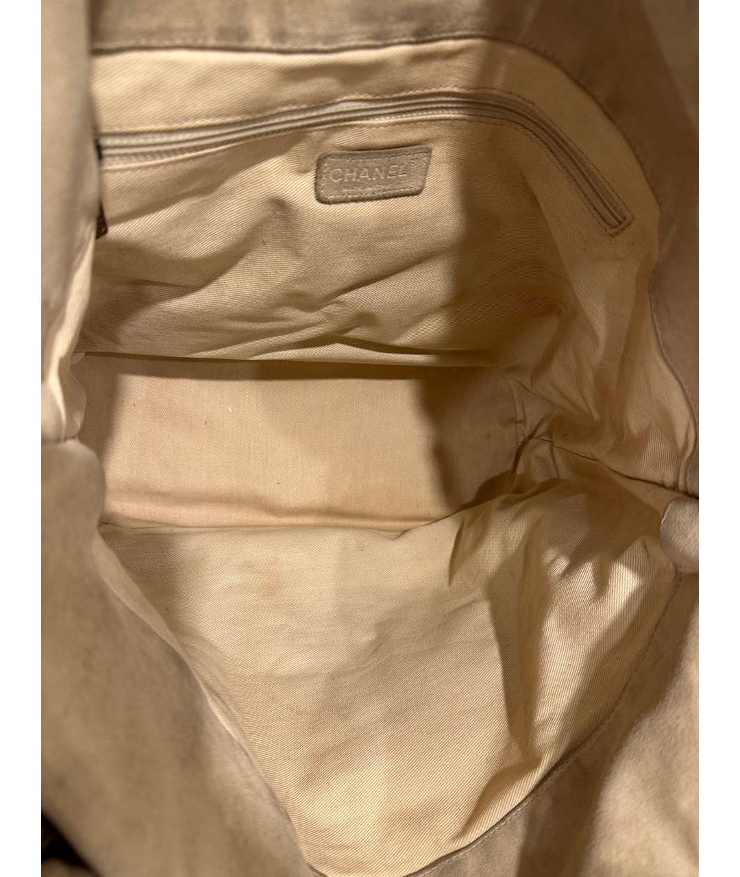 CHANEL Коричневая тканевая сумка тоут, фото 8