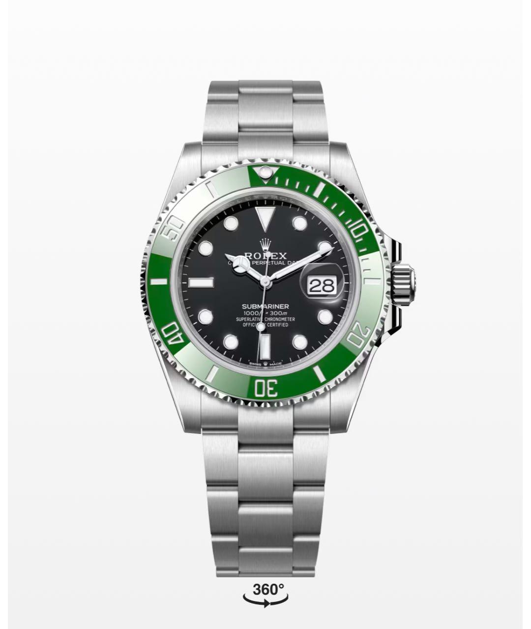 ROLEX Зеленые металлические часы, фото 3