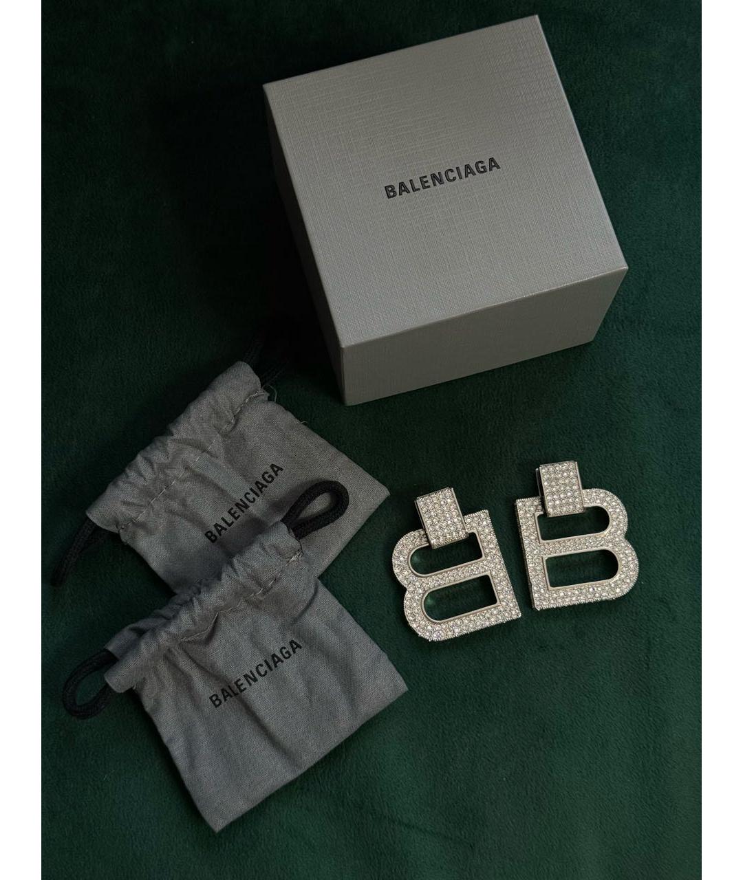 BALENCIAGA Серебряные металлические серьги, фото 5