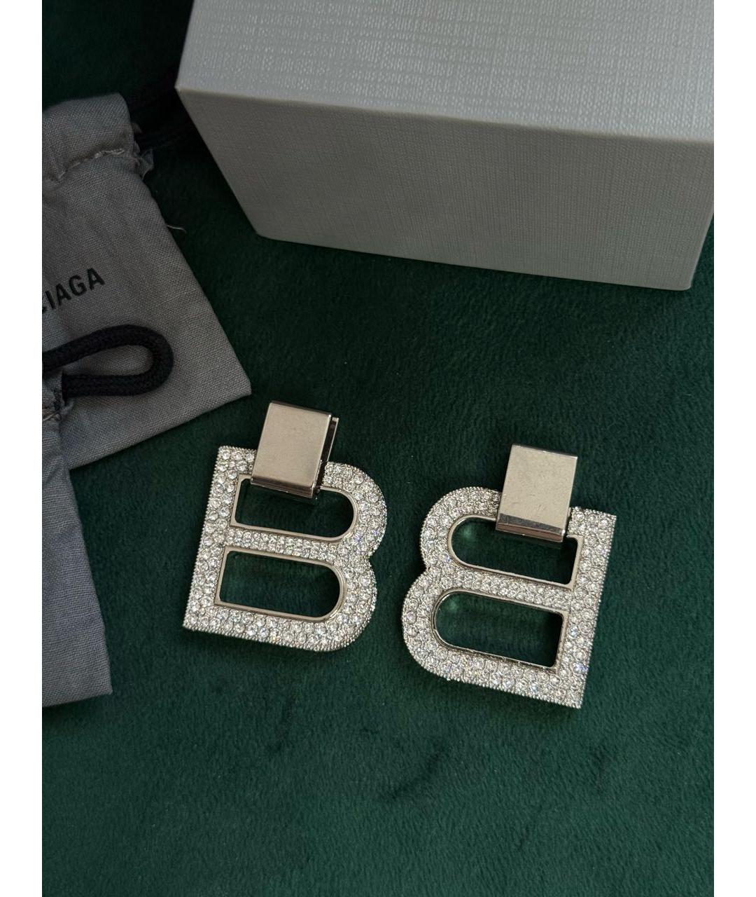 BALENCIAGA Серебряные металлические серьги, фото 7