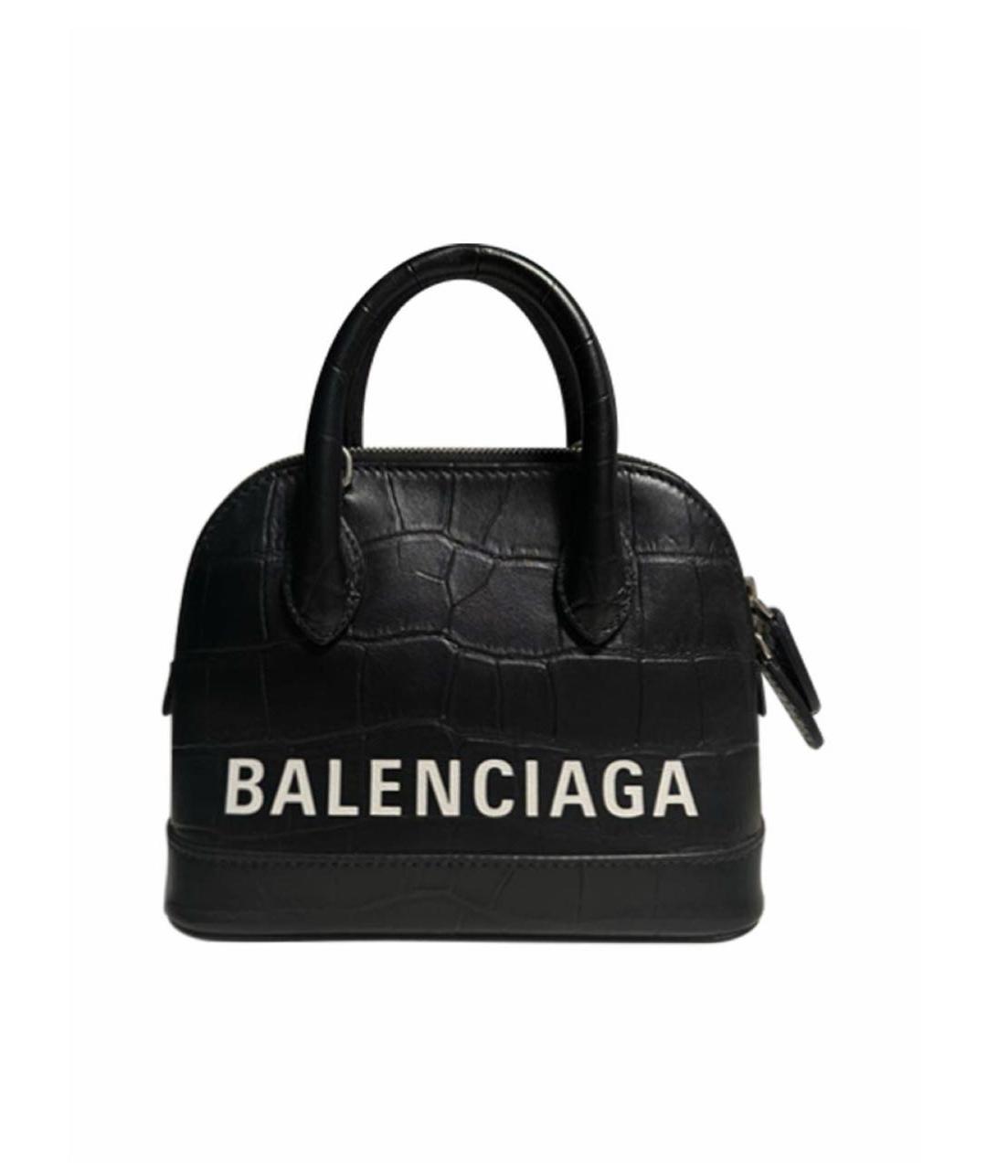 BALENCIAGA Черная кожаная сумка через плечо, фото 1