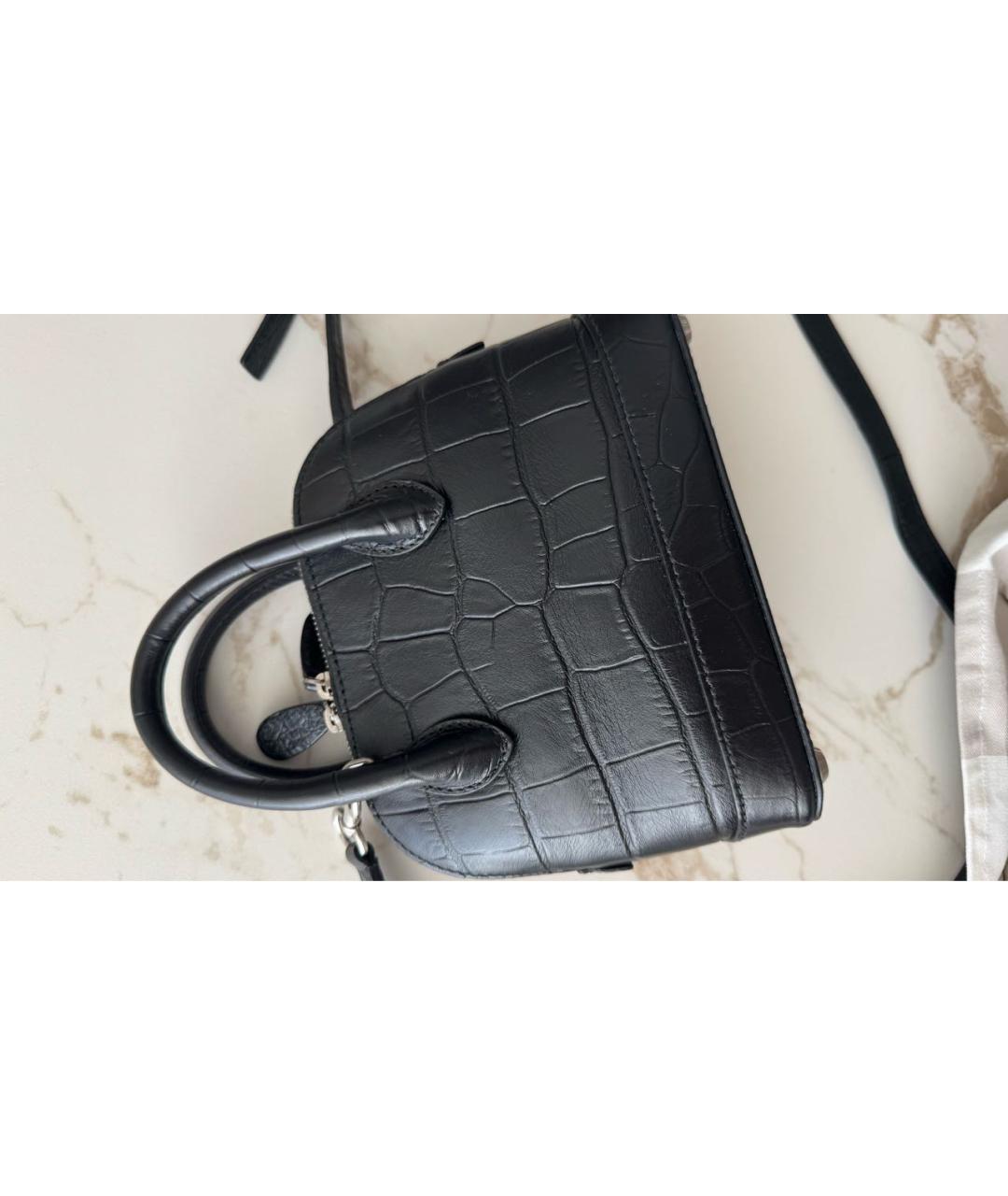 BALENCIAGA Черная кожаная сумка через плечо, фото 3