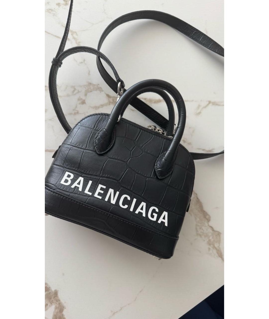 BALENCIAGA Черная кожаная сумка через плечо, фото 2