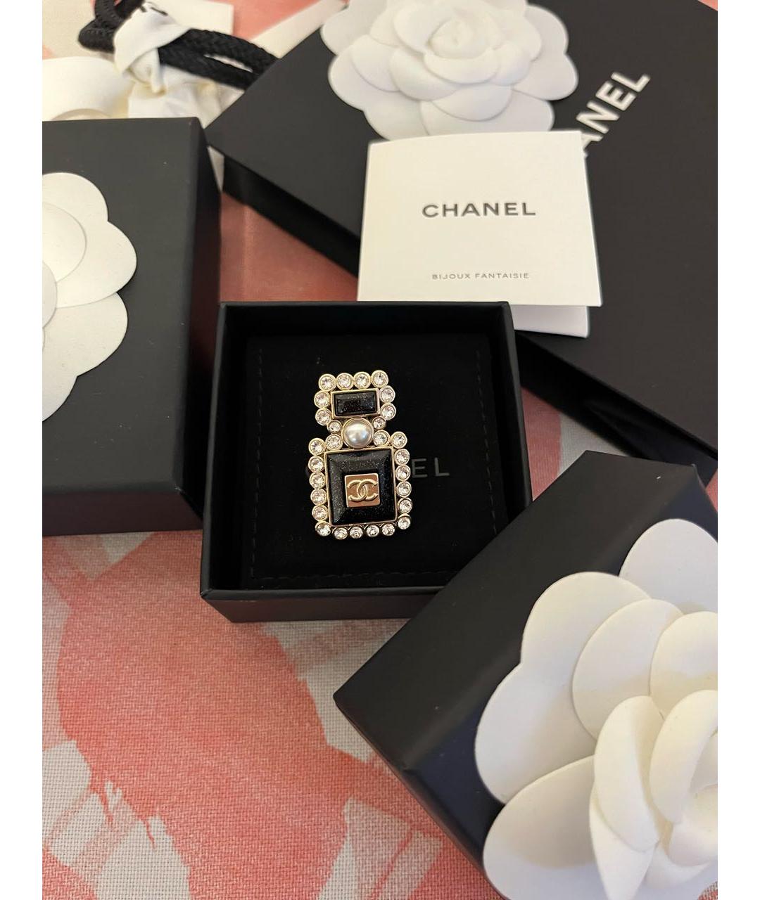 CHANEL Черная металлическая булавка / брошь, фото 2