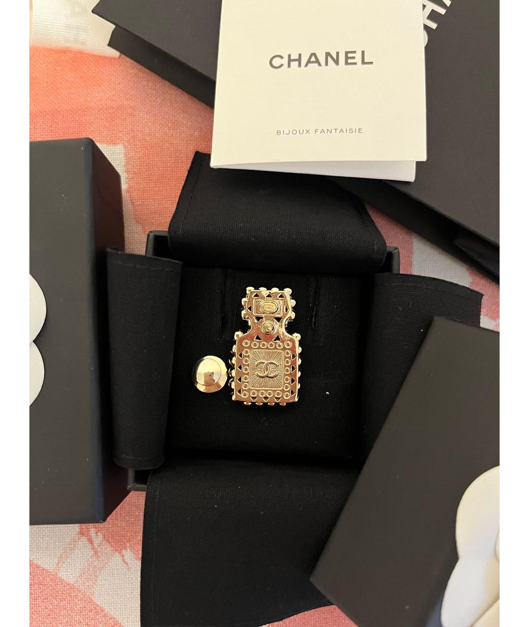 CHANEL Черная металлическая булавка / брошь, фото 4