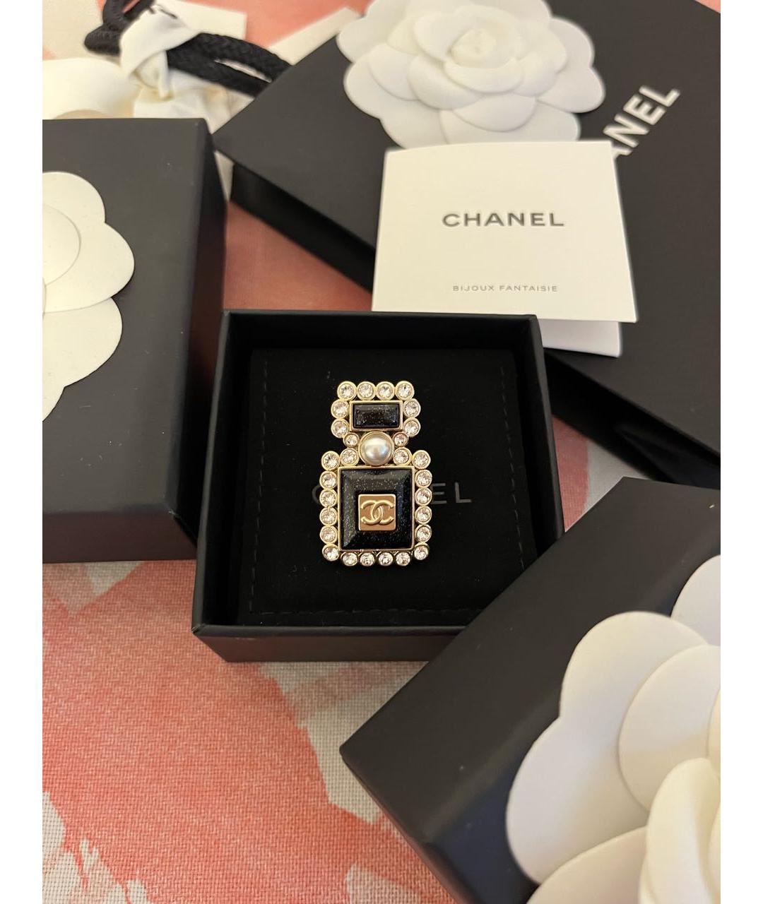 CHANEL Черная металлическая булавка / брошь, фото 5