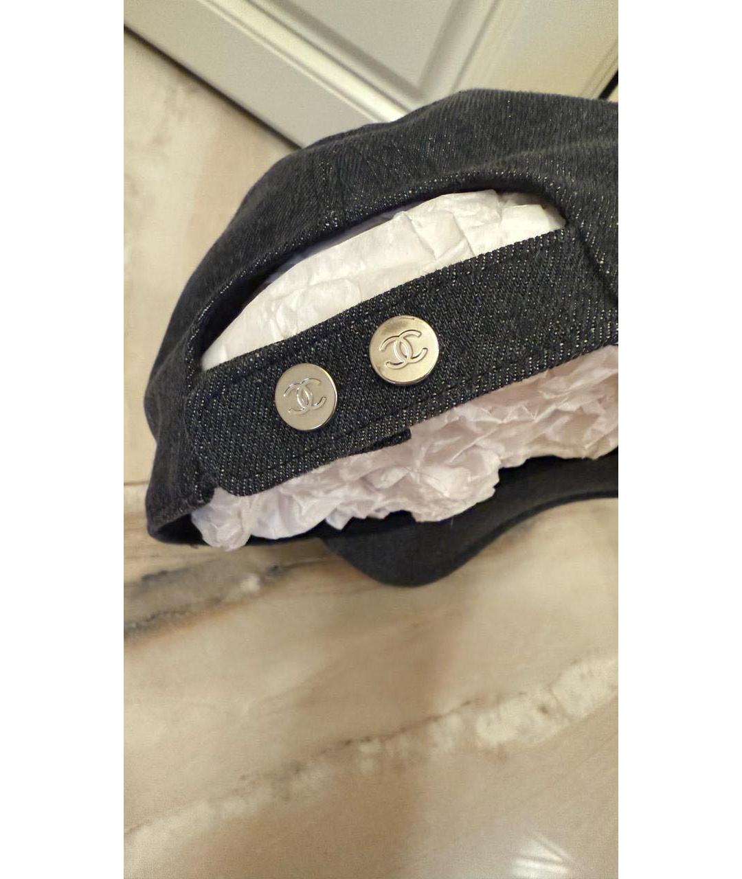 CHANEL Антрацитовая хлопковая кепка, фото 5
