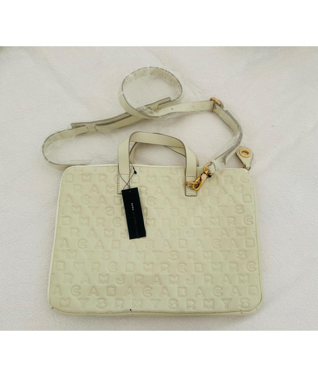MARC BY MARC JACOBS Белая кожаная сумка через плечо, фото 5