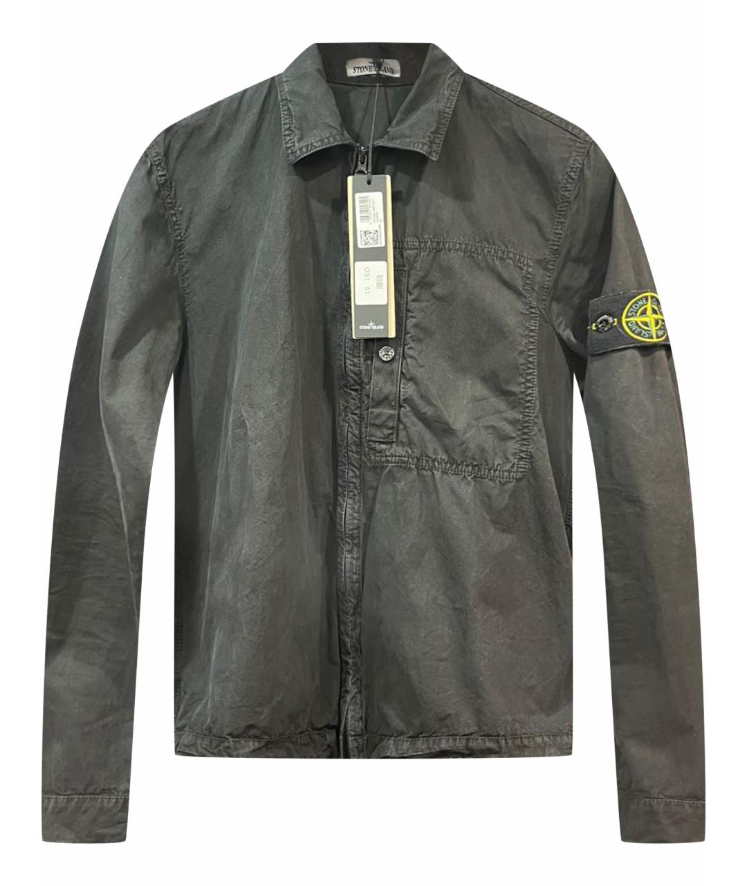 STONE ISLAND Антрацитовая хлопковая куртка, фото 1