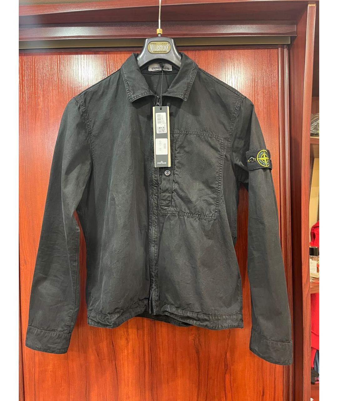 STONE ISLAND Антрацитовая хлопковая куртка, фото 6