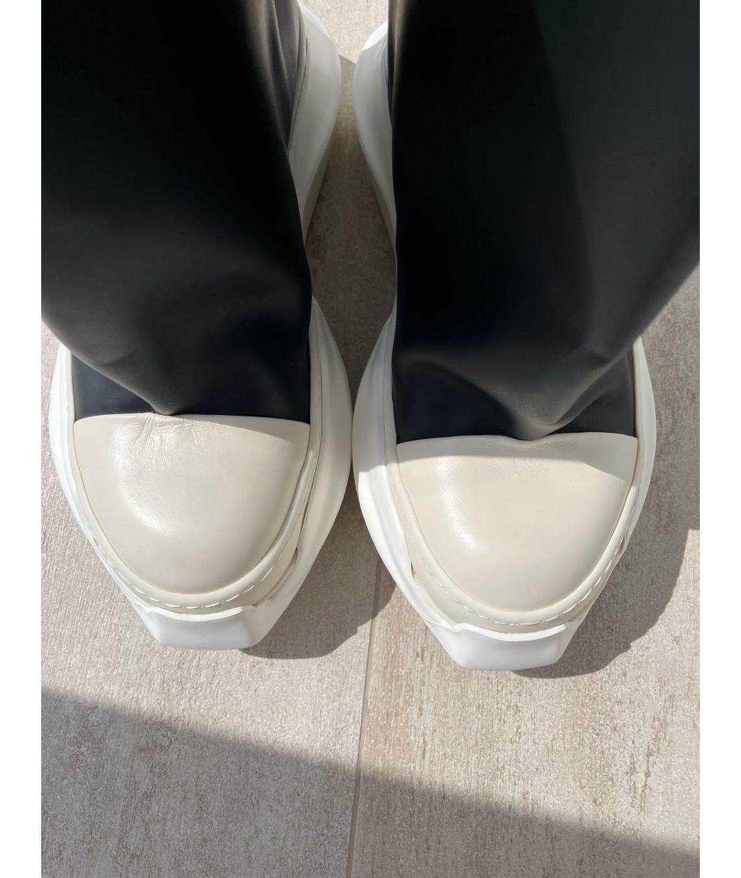 RICK OWENS Черные высокие ботинки из искусственной кожи, фото 2