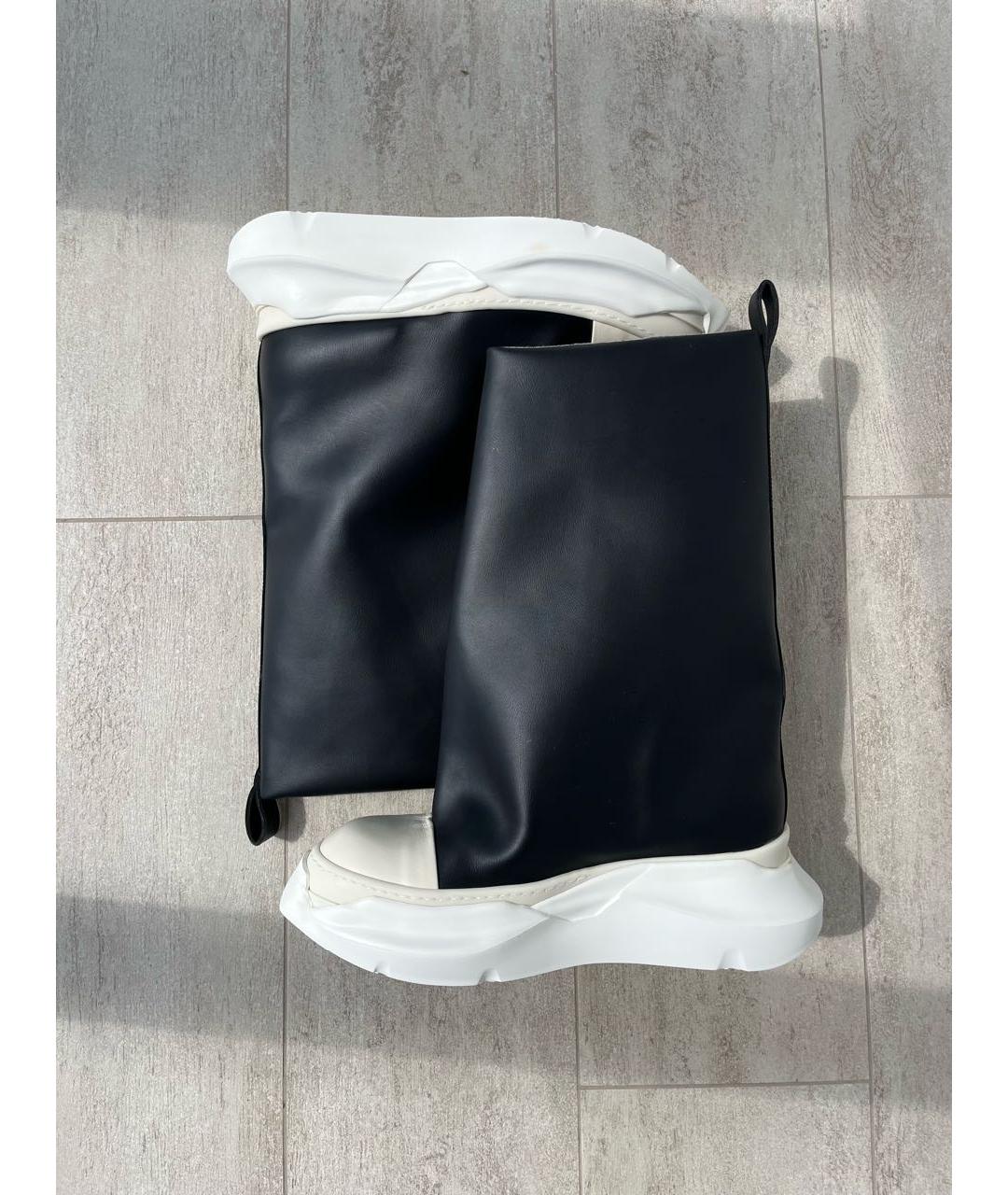 RICK OWENS Черные высокие ботинки из искусственной кожи, фото 3