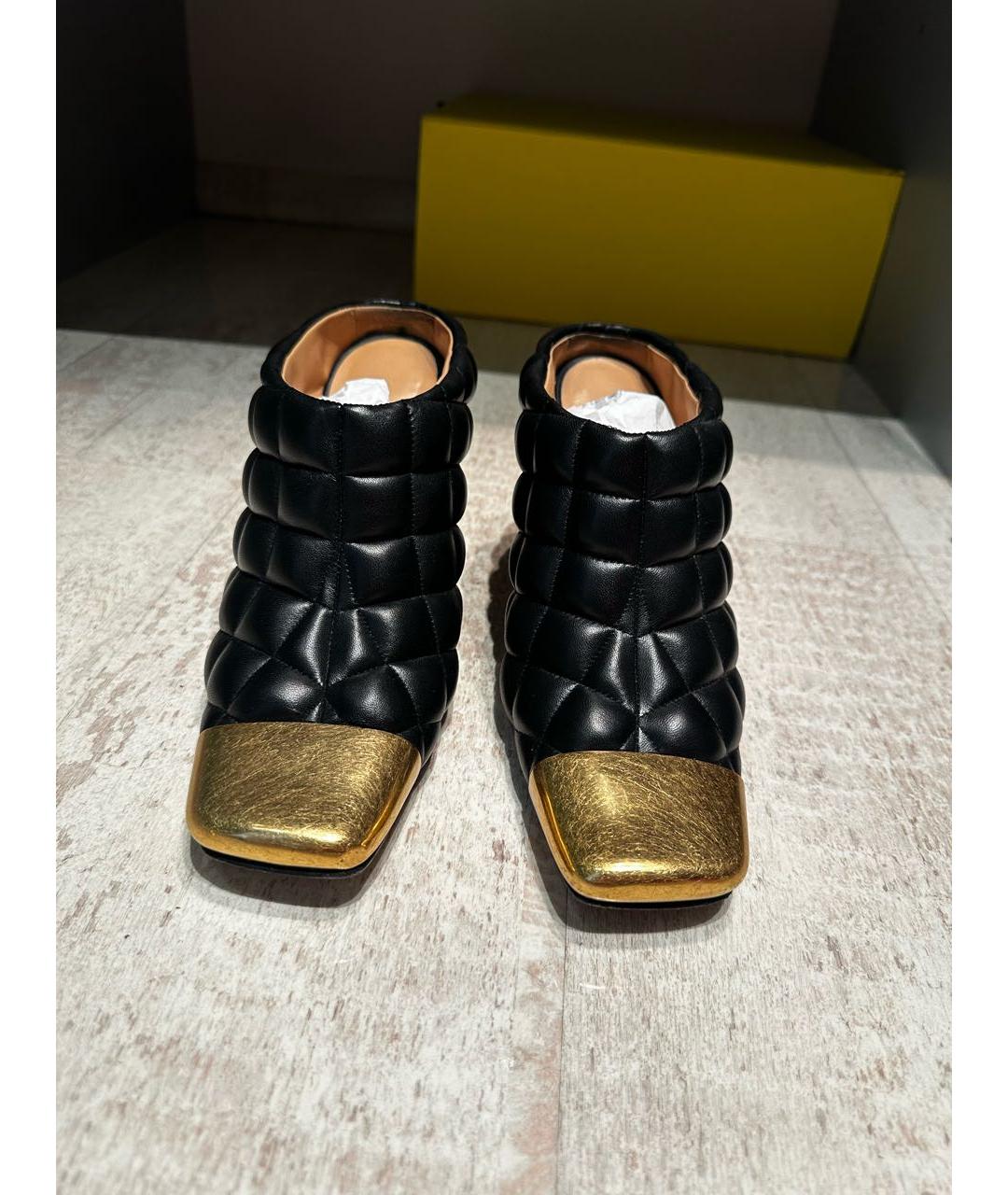 BOTTEGA VENETA Черные кожаные мюли, фото 2
