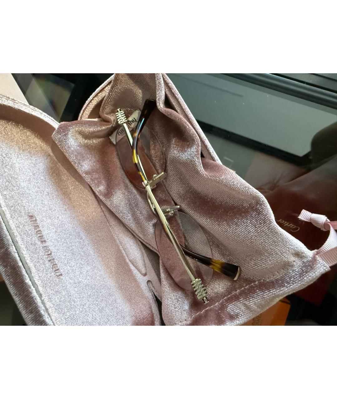 MIU MIU Розовые пластиковые солнцезащитные очки, фото 3