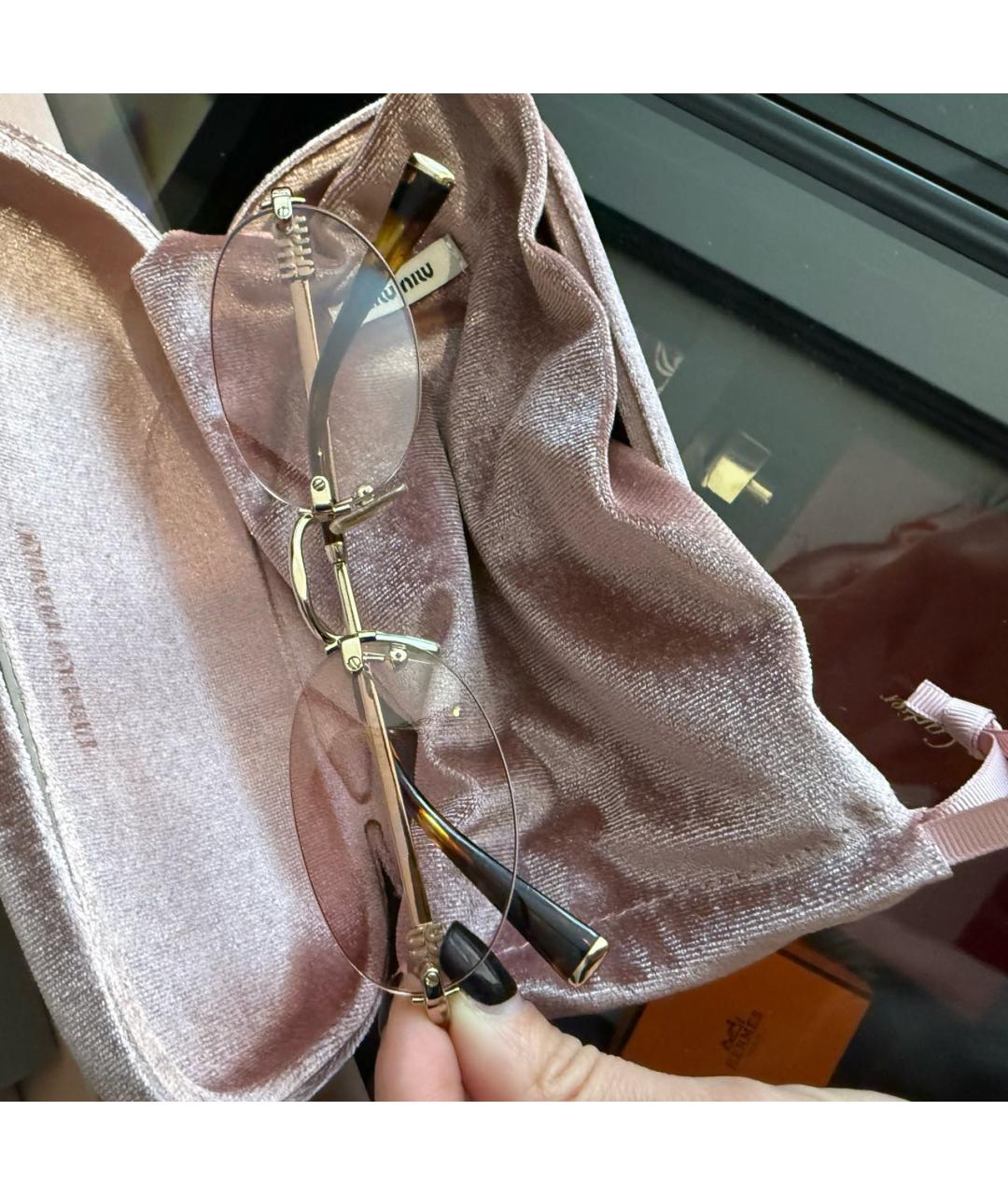 MIU MIU Розовые пластиковые солнцезащитные очки, фото 6