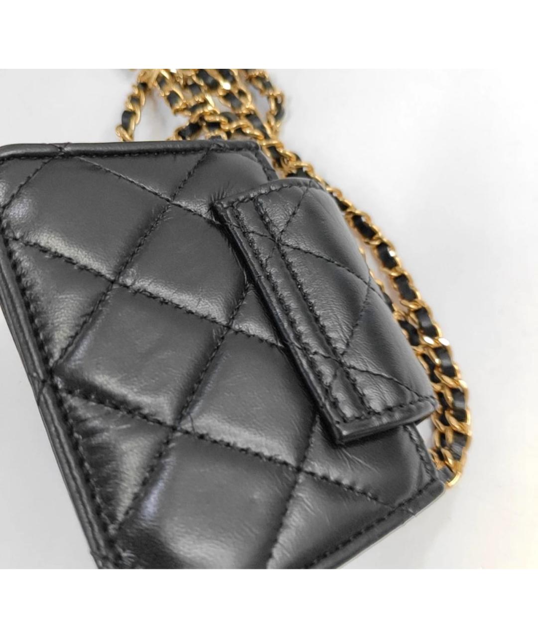 CHANEL Черная кожаная сумка через плечо, фото 8