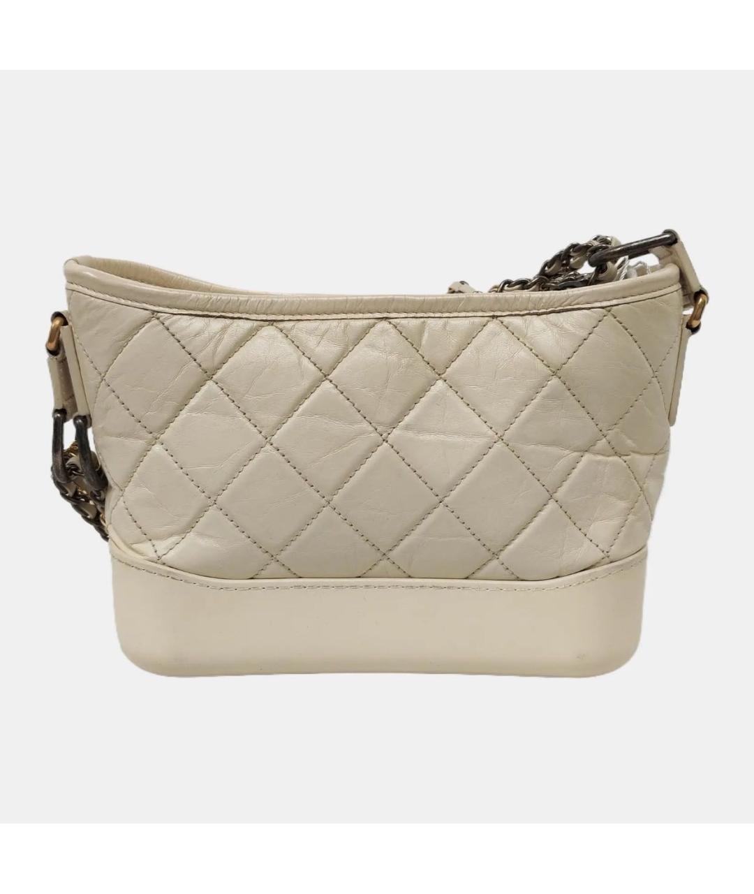 CHANEL Бежевая кожаная сумка через плечо, фото 4