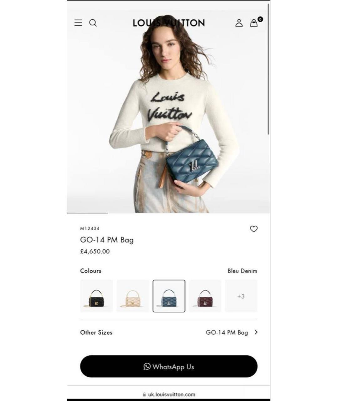 LOUIS VUITTON Голубая кожаная сумка с короткими ручками, фото 6