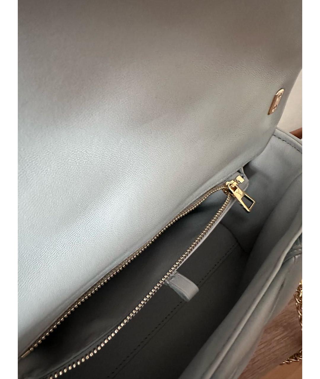 LOUIS VUITTON Голубая кожаная сумка с короткими ручками, фото 4
