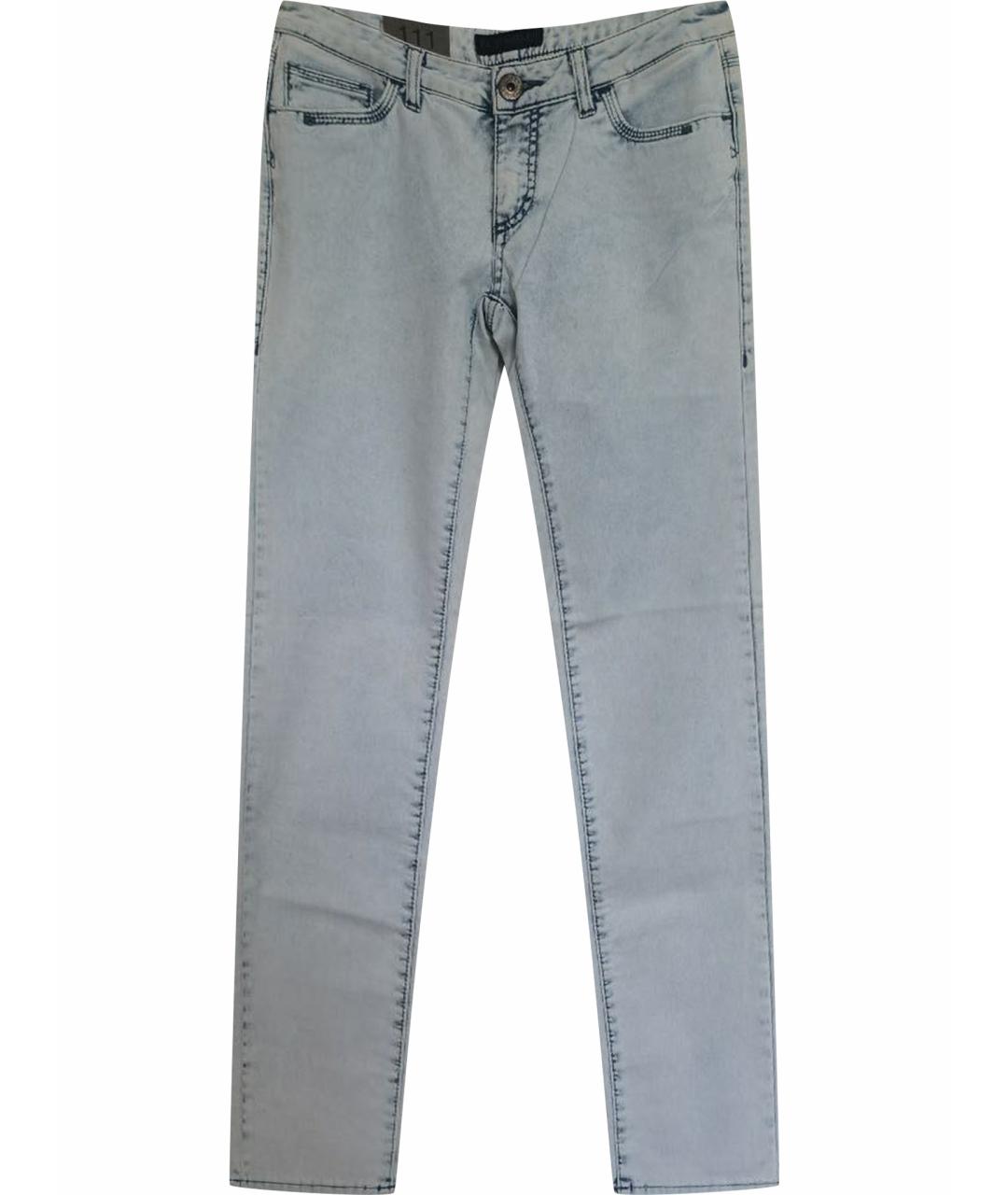 TRUSSARDI Голубые хлопковые прямые джинсы, фото 1