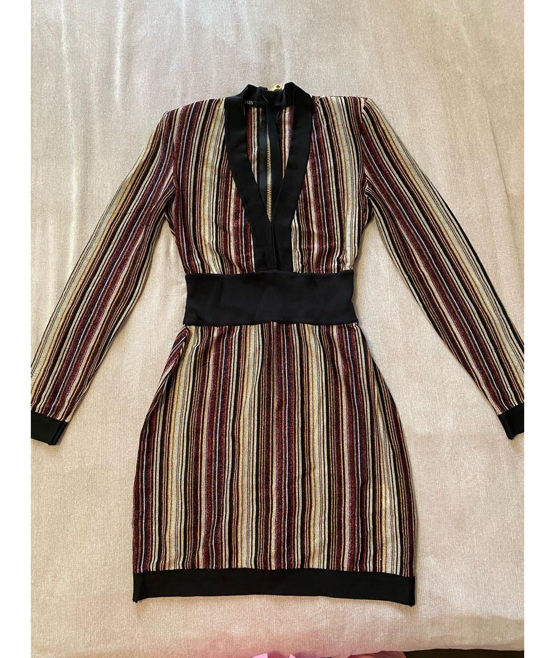 BALMAIN Мульти вискозное коктейльное платье, фото 7